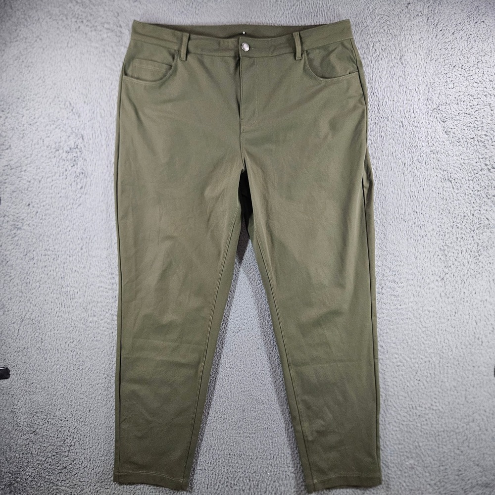 Fabletics Mens Only-Way Performance Pants Olive Green Stretch Commuter 36x29